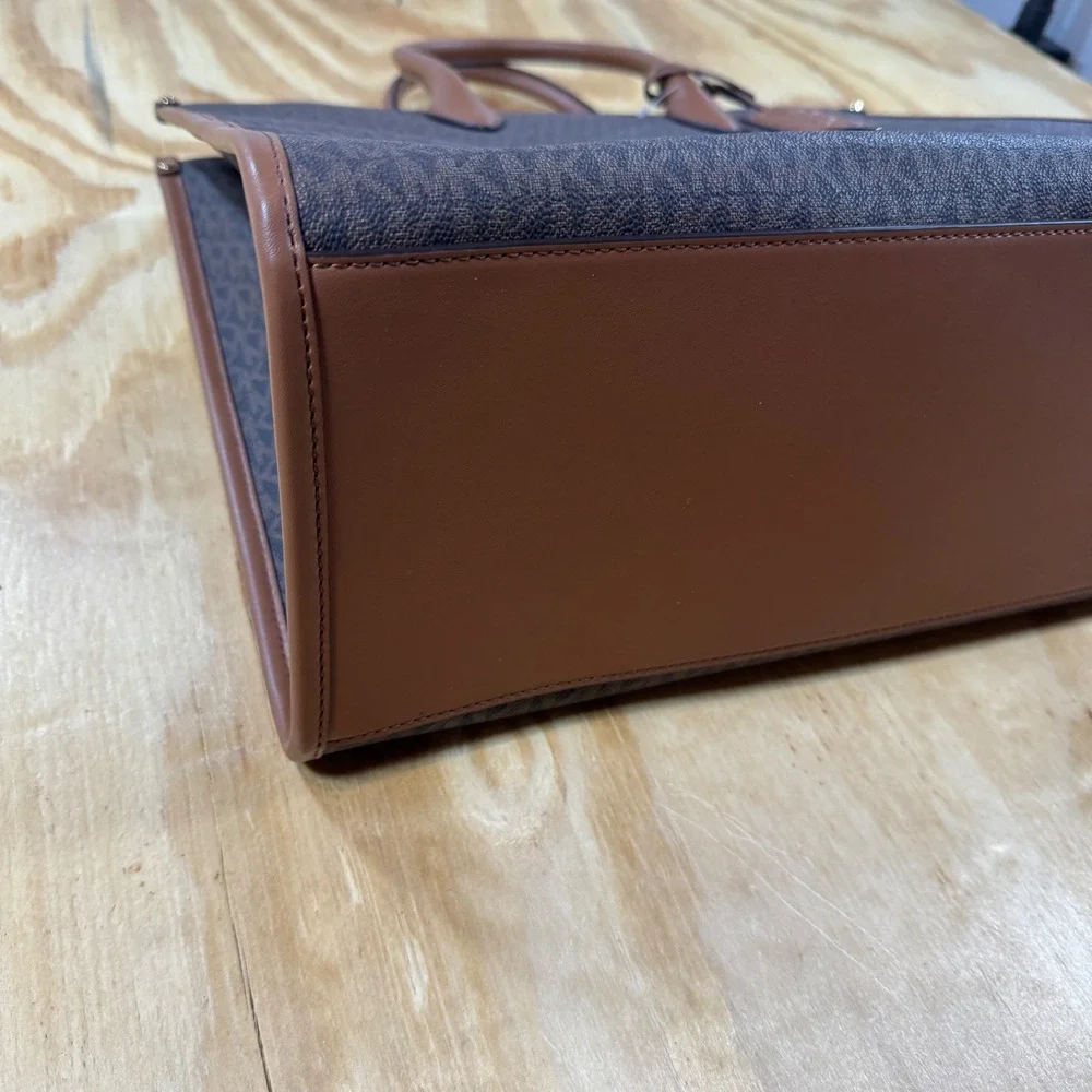 Michael Kors Mirella Large NS Brown Tote Signature Logo Bag